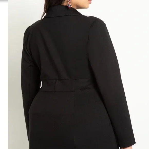 ELOQUII Plus Size Black Corset Waist Hook-and-Eye Blazer Jacket SIZE 16 NWT - Picture 5 of 9